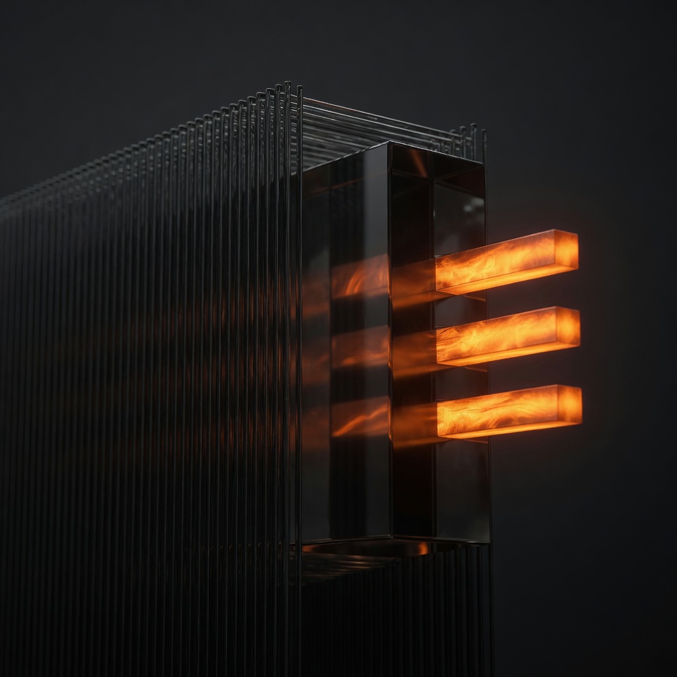 A dense wall of glass rods passing through a prism and emerging as three bright bars — a 300-page document distilled down to the few things that actually matter.